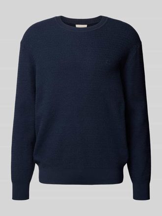 Calvin Klein Relaxed Fit Pullover in Strick-Optik Modell Texture in Marine, Gr&ouml;&szlig;e M