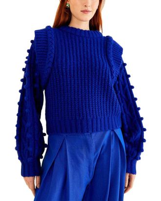 Farm Rio Farm Rio Blue Braided Sweater