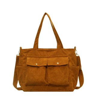 Generic Vintage Multi Pocket Corduroy Handbag Large Capacity Womens Shoulder Bag Casual Crossbody For Women Commuting(G)