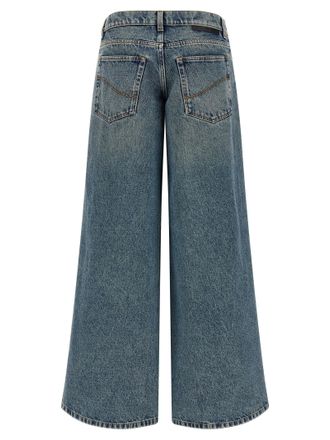 Stella McCartney Lace-Detailed Wide-Leg Jeans - Blue