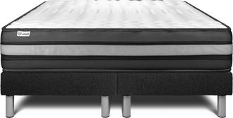 VITALIT Vitalit - Base Tapizada Negro + Colch&oacute;n Con Espuma Viscoel&aacute;stica 2x90x200