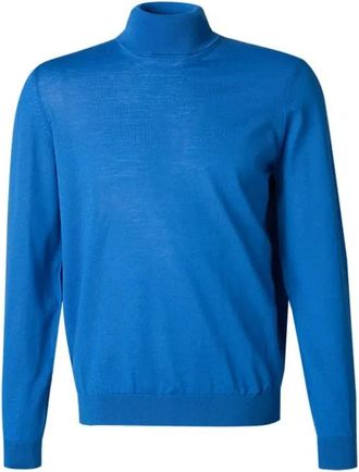 HUGO BOSS Sweatshirts Hoodies - Heren - Coltruien - Blauw - 2XL - Wol - Truien & Vesten