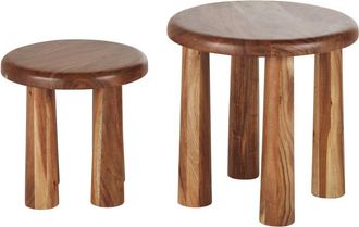 Maisons du monde Mesas auxiliares de madera de acacia maciza (x2)