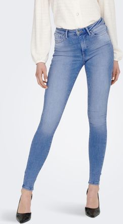 Only Skinny-fit-Jeans ONLY ONLPOWER MID PUSH UP SK REA934, Damen, Gr. XS (34), L&auml;nge 32, blau (bright, blau), Denim/Jeans, Obermaterial: 92% Baumwolle, 6% 