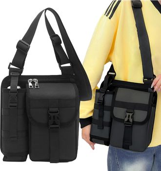 Generic Sling Backpack,Travel Hiking Chest Pack - Water-resistant Chest Bag with Bottle Holder for Men Commute Work School Gym Hiking Travel