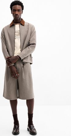 Woodbird Mens Two-tone soft twill pleated Bermuda Shorts