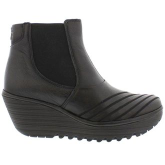 FLY London YAVE064FLY Mousse Leather Womens Ankle Boots - Black - Size:UK 7