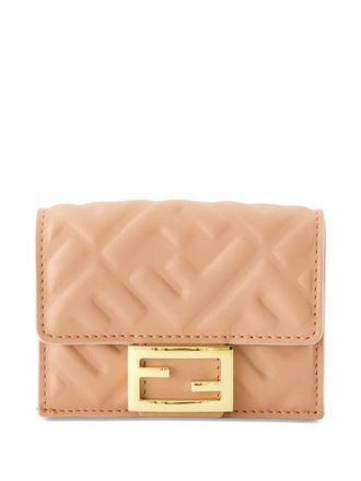 Fendi micro Baguette wallet - women - Metal/Lambskin - One Size - Pink