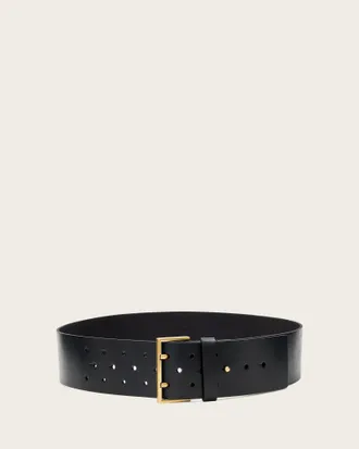 AllSaints Leo Leather Wide Belt