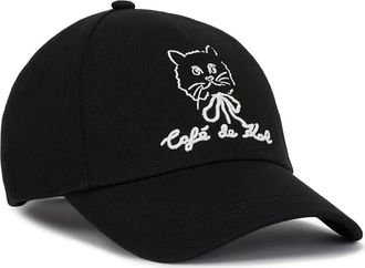 Karl Lagerfeld x Jorge Parra Choupette cap - women - Cotton/Recycled Cotton - One Size - Black