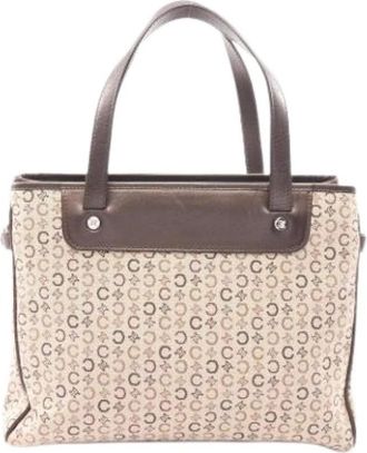 Celine Pre-owned Vintage Canvas Handbag - Dames - Vintage Handtas - Beige - ONE Size - Leer - Vintage