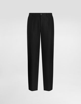 Dolce & Gabbana Linen Pants - Man Pants And Shorts Black 44