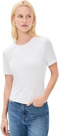 Veronica Beard Womens Benedict Short Sleeve Tee, White