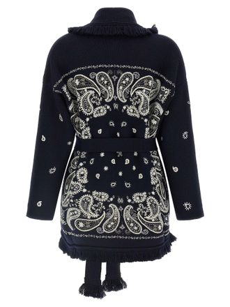 Alanui Echoes Of The Bandana Cardigan - Navy