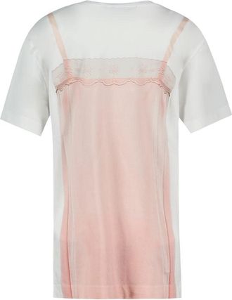 Simone Rocha Womens Slip Dress Trompe Loeil T-Shirt - Simone Rocha Cotton White Ready-To-Wear T-Shirts
