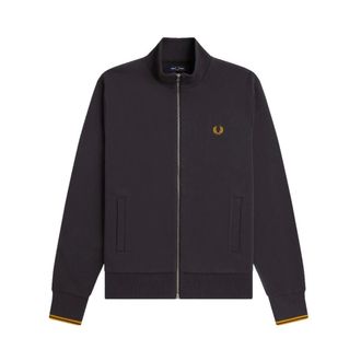 Fred Perry Hoodies & sweatvesten, Heren, Grijs, M, Katoen, Zip Through Sweatshirt