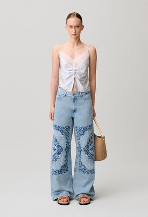 Claudie Pierlot Jean brod&eacute; jambes larges