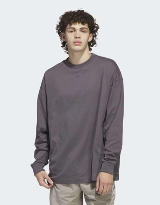 adidas adidas Performance - Basketball - T-shirt gender neutral a maniche lunghe color grigio strata