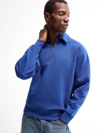 Le 31 Mens Zip-up polo-collar sweatshirt