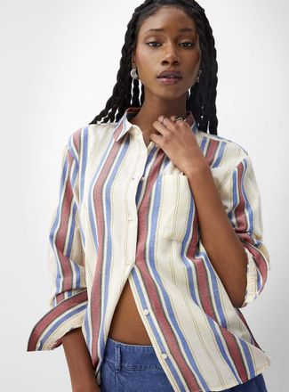 Ichi Womens Patch pocket striped shirt