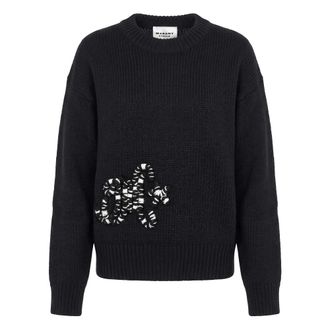 Isabel Marant Wollen trui met contrasterend detail - Dames - Truien - Zwart - Maat: XS Wol