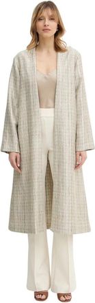 Forte_Forte Geknoopte Jas - Dames - Mantel - Grijs - S - Polyester - Jassen
