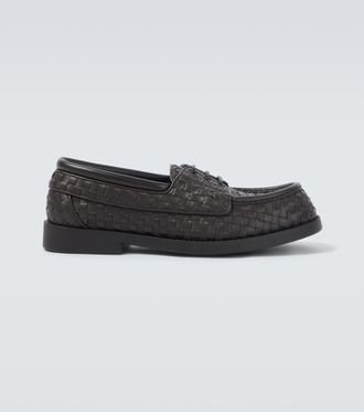 Bottega Veneta Pier Intrecciato leather boat shoes