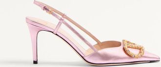 Valentino Garavani VLogo Signature Slingback Pump In Laminated Nappa Leather 80Mm Wo