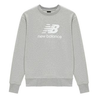 New Balance Essentials Stacked Logo French Terry Crewneck Asia Sizing Athletic Grey AMT31538-AG