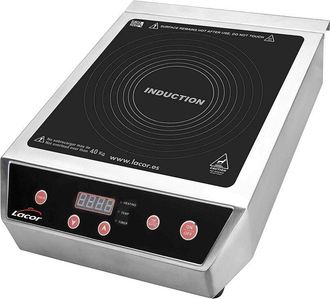 Lacor 69132 - Placa Inducci&oacute;n Port&aacute;til, Superficie De Cristal, Control T&aacute;ctil, 17 Niveles De Potencia, Dos Fuegos 12 Y 28 Cm