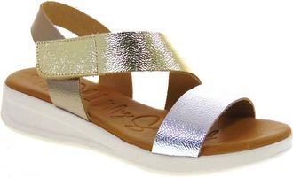 OH! MY SANDALS Oh My Sandals Naplack 5403 Womens Sports Sandals Wedge Heel 3 cm Rubber Sole, gold, 7 UK