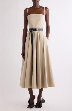 Givenchy Sliced Cotton Poplin Dress in Beige at Nordstrom, Size 10 Us