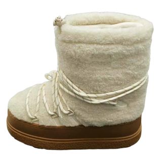 Generic YUJIEBB Winter Thick Bottom Boots Womens Sole Cotton Shoes Cross Strap Design Off-White