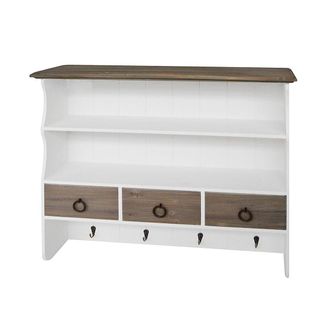 Maison Belfort home24 Wandregal Galano Korpus: MDF Mitteldichte Holzfaserplatte, lackiert Schubladen: Massivholz Gummibaum, lackiert Braun/Wei&szlig; 67 x 60 x 17cm