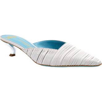 Valentina Rangoni Virgilo Low Heel Mule in Perla Plisse at Nordstrom, Size 6.5