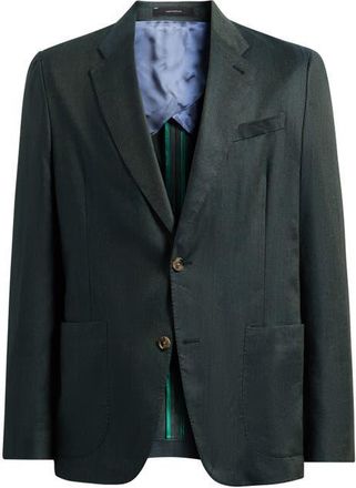 Paul Smith Marylebone Solid Linen & Wool Twill Sport Coat in Green at Nordstrom, Size 44