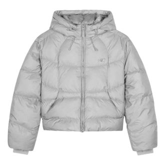 New Balance (WMNS) New Balance Flying Hooded Short Down Jacket Asia Sizing Silver NBNPF4W072-91