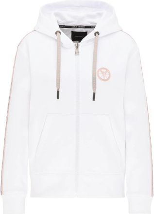 Carlo Colucci Basic Sweat Jacket - Dames - Vesten met rits - Wit - XL - Katoen - Hoodies & sweatvesten