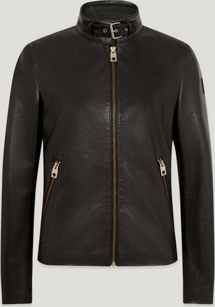 Belstaff Kerr Jacket Womens Calf Satin Leather Black Size XS