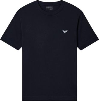 Emporio Armani Eagle Embroidery Crew-Neck T-Shirt - Heren - T-shirts - Blauw - XS - Katoen - Tops