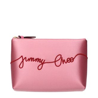 Jimmy Choo London Pink Satin Clutch Womens Bag