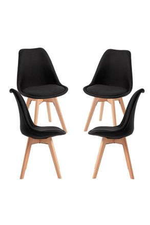 Regalos Miguel Packs Sillas Comedor - Pack 4 Sillas Synk Tela - Negro