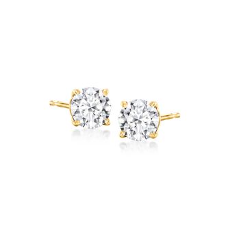 Ross-Simons Lab-Grown Diamond Stud Earrings in 18kt Gold Over Sterling