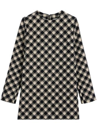 Ami check-pattern mini-dress - women - Wool - 38 - Black