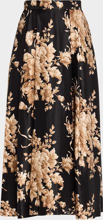 Dolce & Gabbana Rose Douchesse Cretonne Midi Skirt