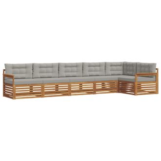 vidaXL Conjunto De Sof&aacute;s De Exterior 6 Pcs Gris Natural Y Claro Vidaxl