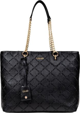 Liu Jo Tassen, Dames, Zwart, ONE Size, Zwarte Handtas met Ritssluiting