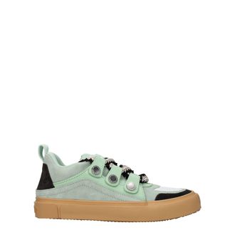 Marcelo Burlon Green Leather Low Top Mens Sneakers
