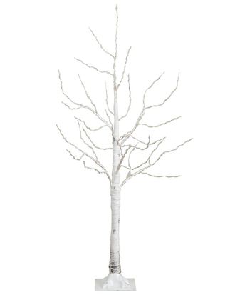 Nearly Natural 4Ft Pre-Lit Artificial White Birch Tree With 180 Warm White Led Lights