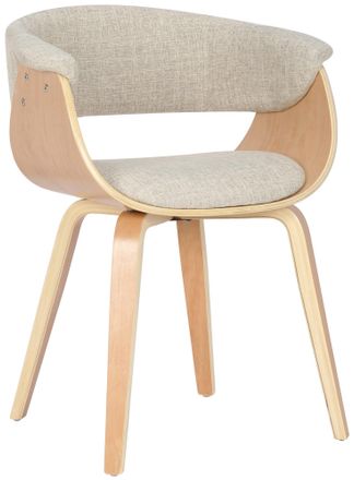 Clp Silla Bruce Con Funda De Tela Crema Natural